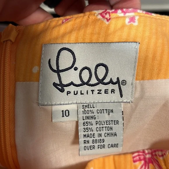 Lilly Pulitzer VTG Seer Sucker Scalloped Skirt Starfish sz. 10 - Picture 4 of 4